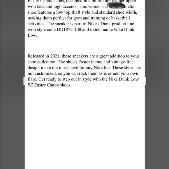 Nike Dunk low top Easter Candy limited edition ladies size 6. Collector shoe - Picture 7 of 10